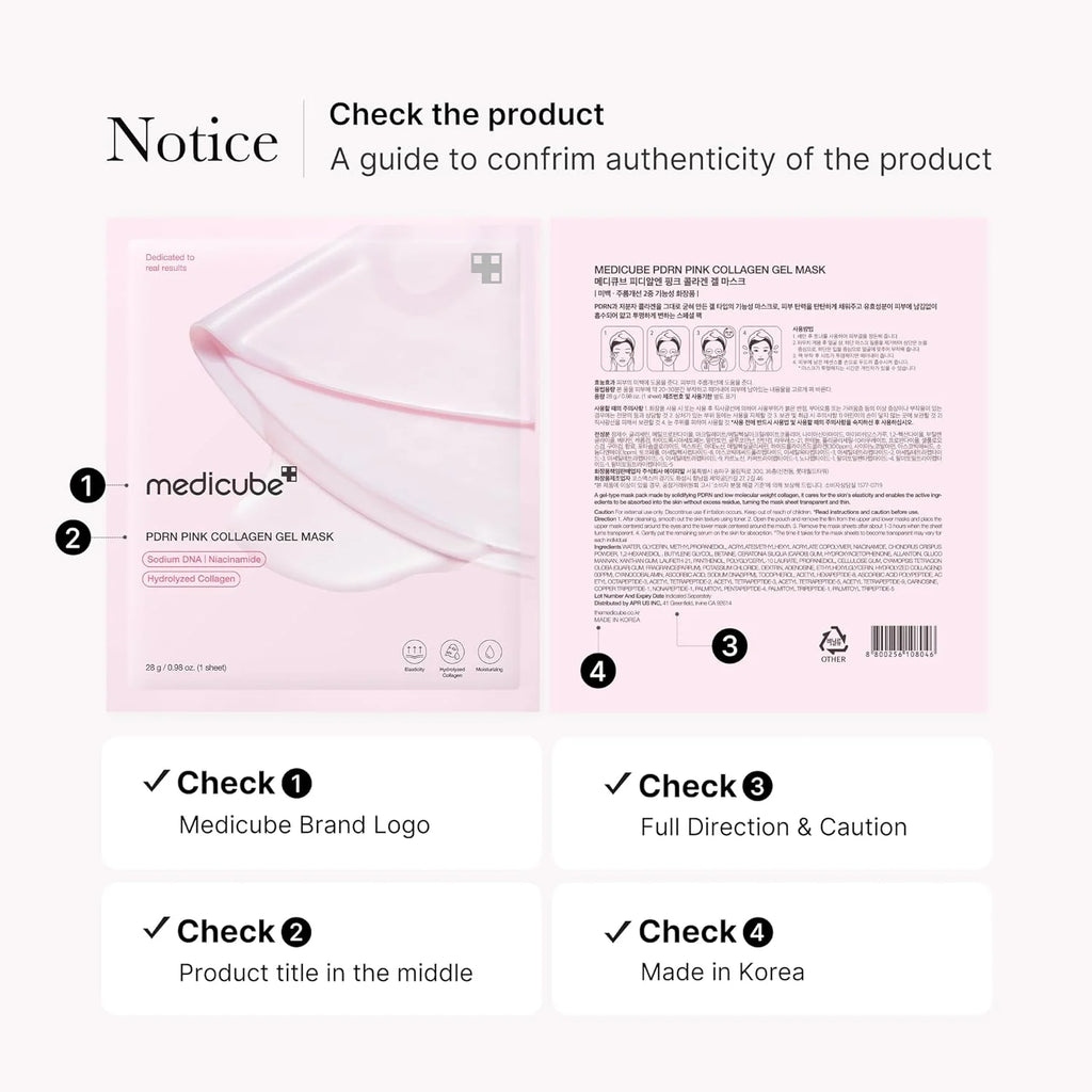 PDRN Pink Collagen Gel Mask - Pack of 4