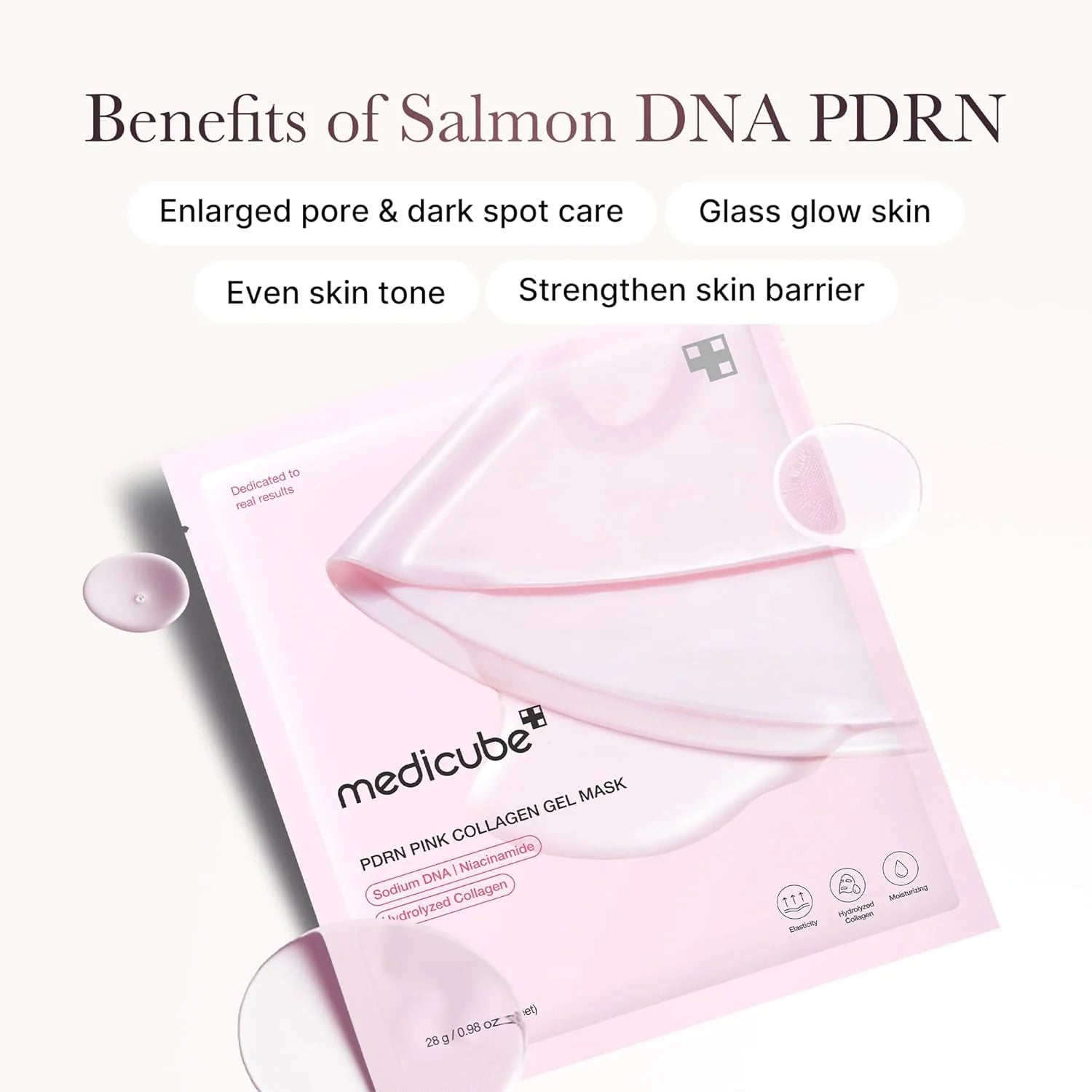 PDRN Pink Collagen Gel Mask - Pack of 4